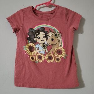 The childrens place Girls' Pink Graphic Tee with Sunflowers size 3T